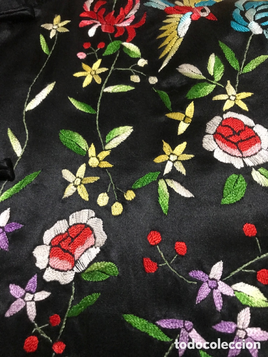 Vintage: Chaqueta bordada, flores y p&aacute;jaros - Foto 12