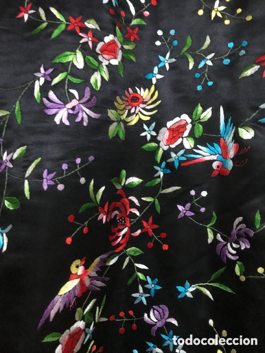 Vintage: Chaqueta bordada, flores y p&aacute;jaros - Foto 15