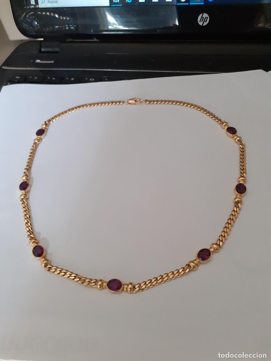 Vintage: GARGANTILLA VINTAGE CHAPADA CON AMATISTAS