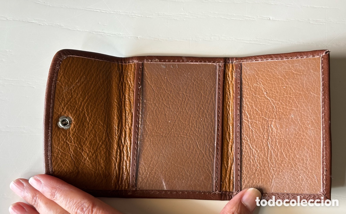 Vintage: Cartera bolsillo marr&oacute;n documentos - Foto 3