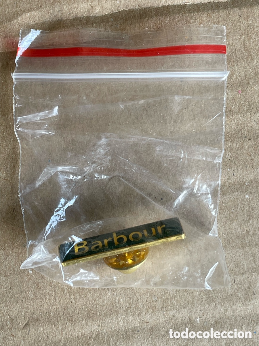 Vintage: Broche Barbour dorado y verde