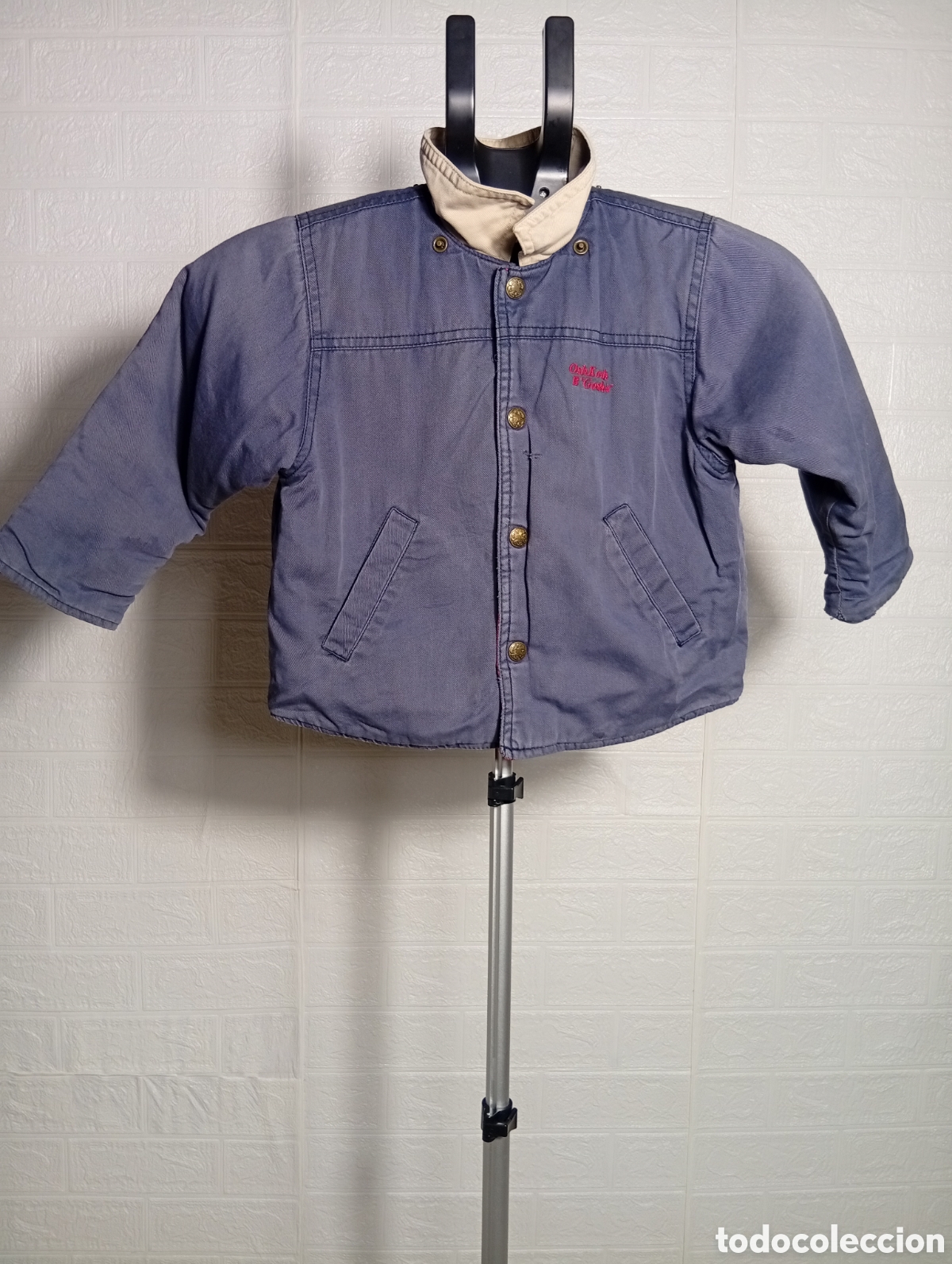 Vintage: Giacca Vintage OSHKOSH B'GOSH &rdquo;Vestbak&rdquo; - Taglia 2 anni (92cm) - Blu Avio - Anni 90