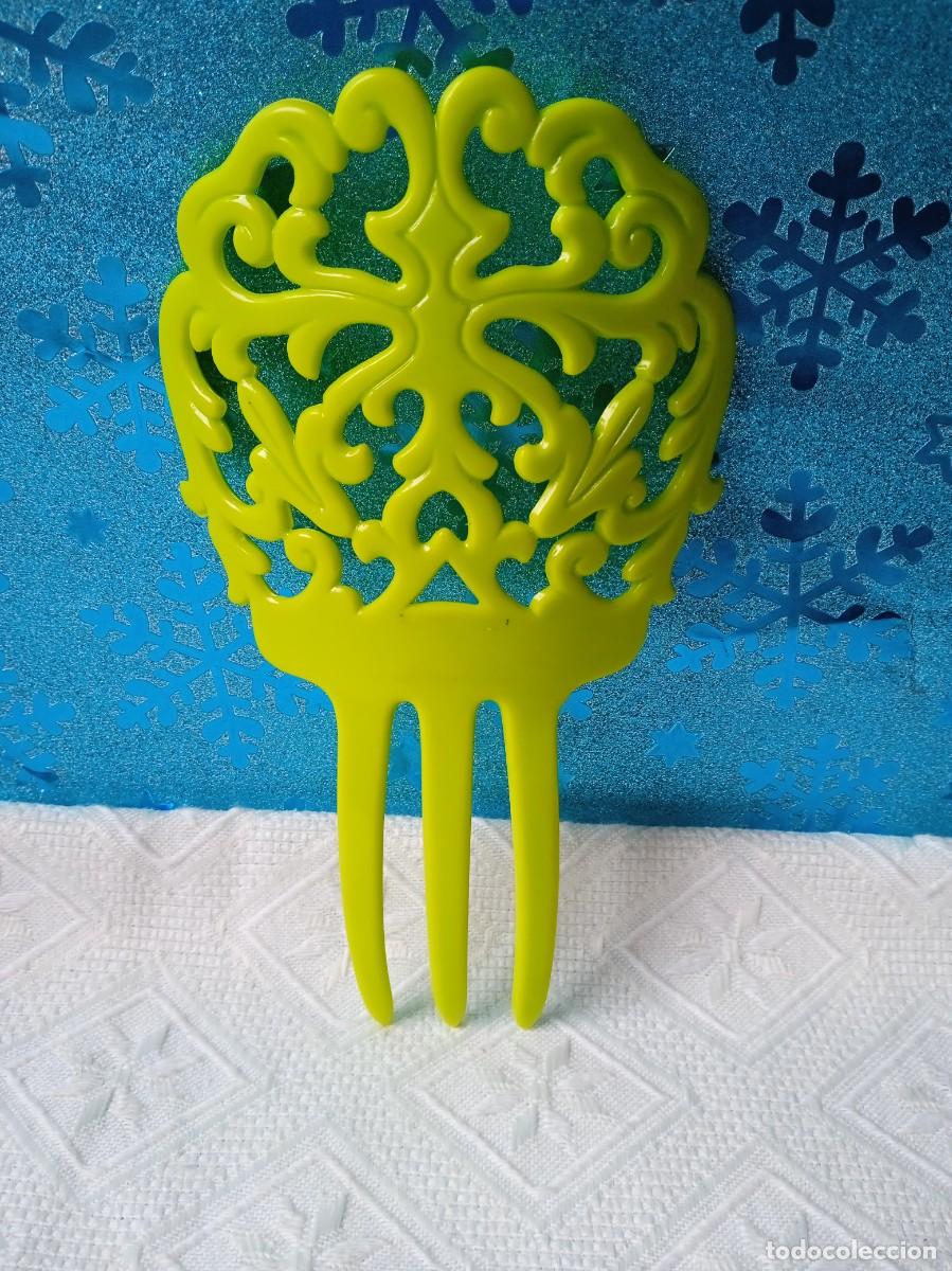 Vintage: PEINETA VERDE-15X8 CM