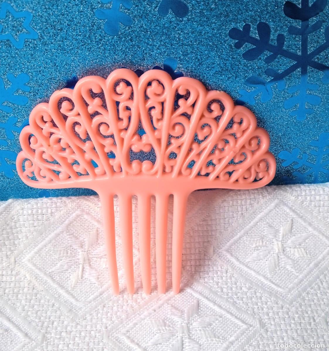 Vintage: PEINETA ROSA PEQUE&Ntilde;A-8X7 CM