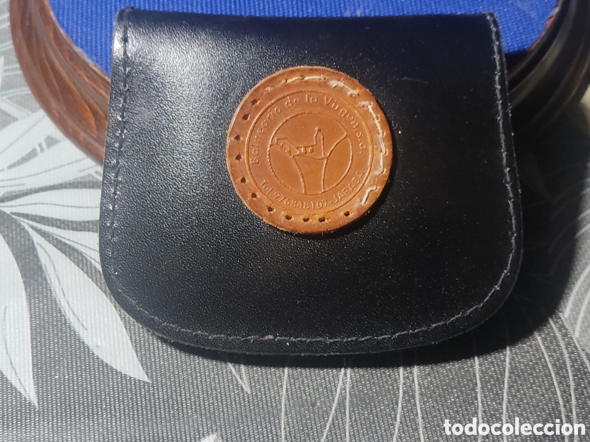 Vintage: Monedero de caballero de cuero & piel leg&iacute;tima.Balneario de la Virgen - Jaraba.Nueva.