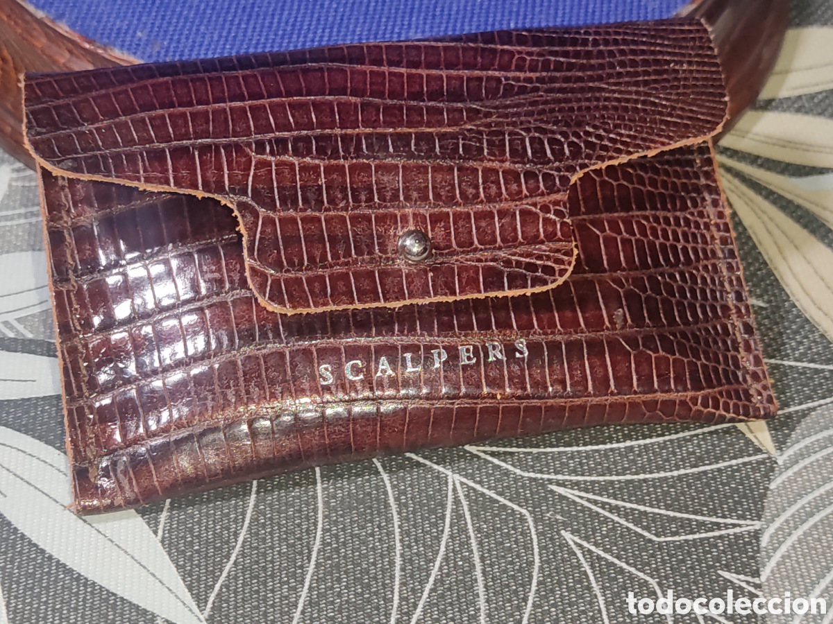 Vintage: Funda & tarjetero o similar Scalpers de fina piel curtida.Vintage.Nueva.