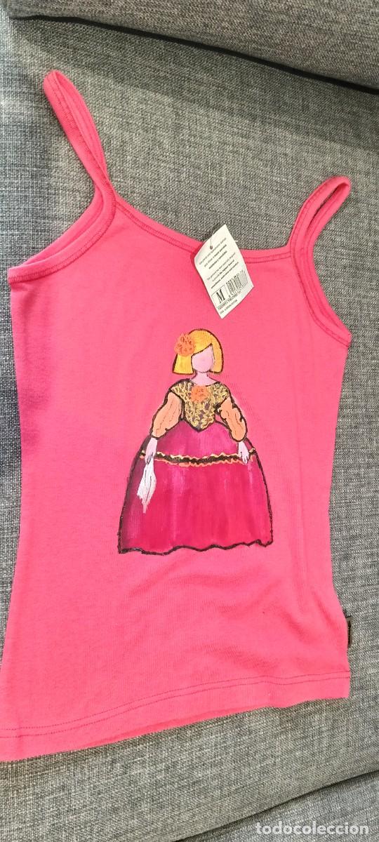 Vintage: Camiseta de tirantes pintada a mano T/M.