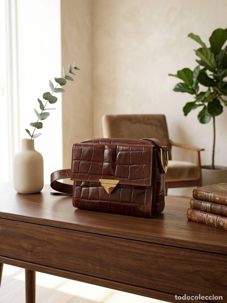 Vintage: BOLSO DE PIEL DE COCODRILO