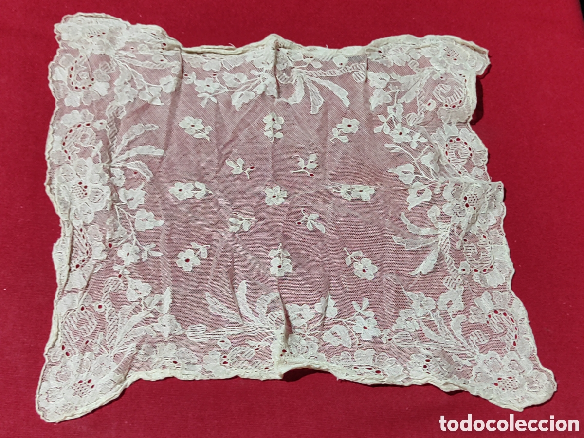 Vintage: Pa&ntilde;uelo de seda bordado antiguo siglo XIX