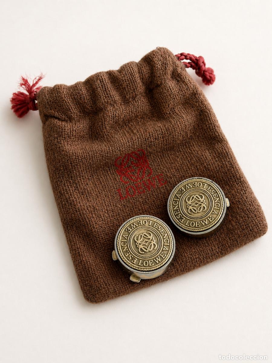 Vintage: Gemelos Loewe vintage a&ntilde;os 80 &ndash; anagrama, metal dorado, con bolsa original