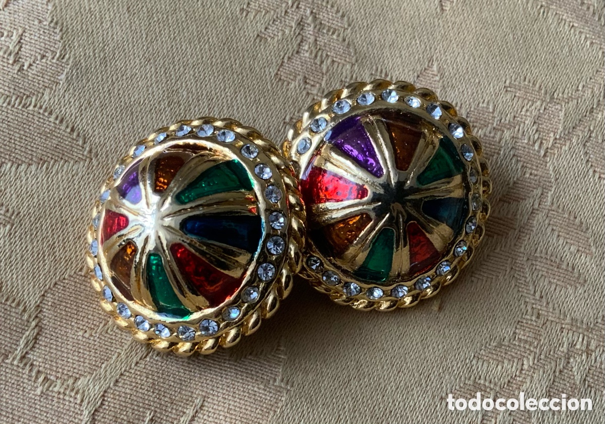 Vintage: PENDIENTES VINTAGE ESMALTADOS - Foto 3