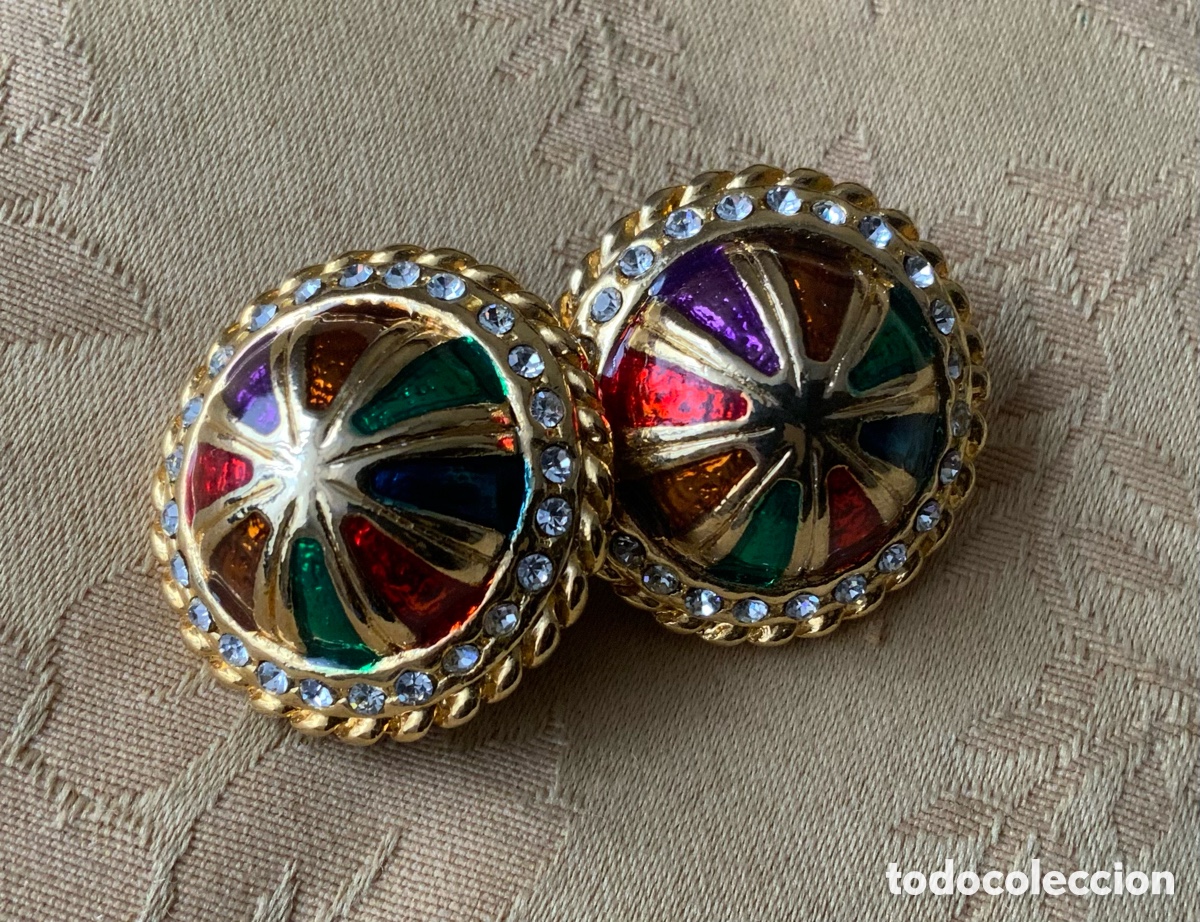 Vintage: PENDIENTES VINTAGE ESMALTADOS - Foto 6