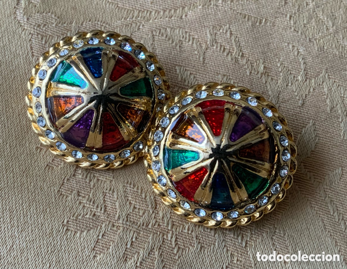 Vintage: PENDIENTES VINTAGE ESMALTADOS - Foto 1