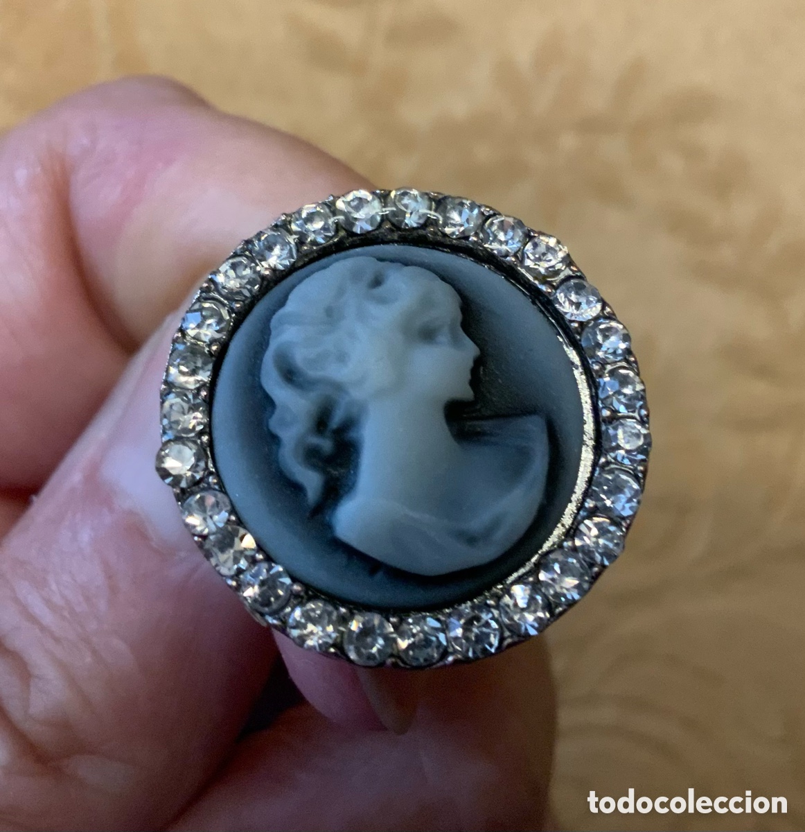 Vintage: PENDIENTES CAMAFEO EN GRIS - Foto 2