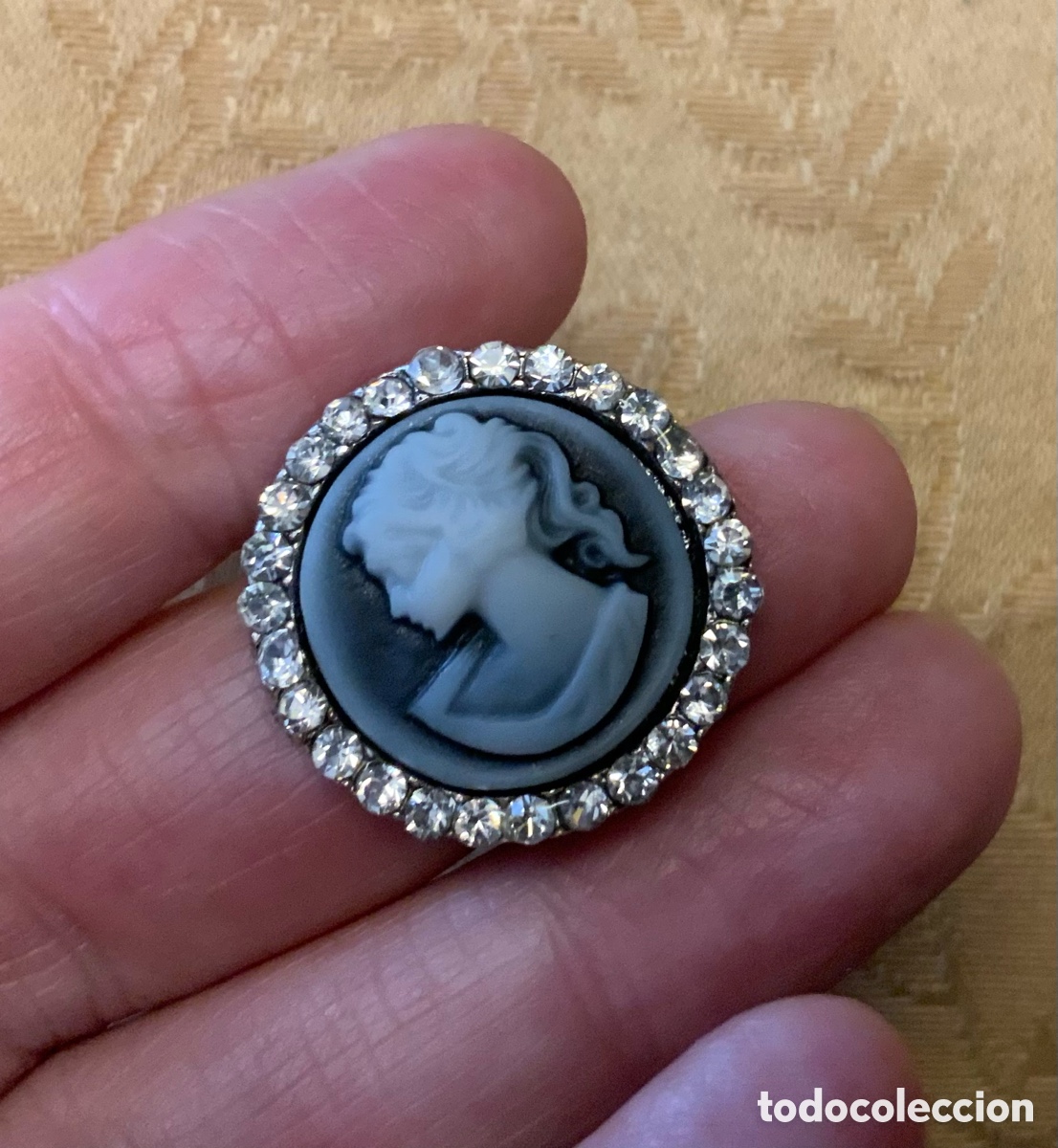 Vintage: PENDIENTES CAMAFEO EN GRIS - Foto 4