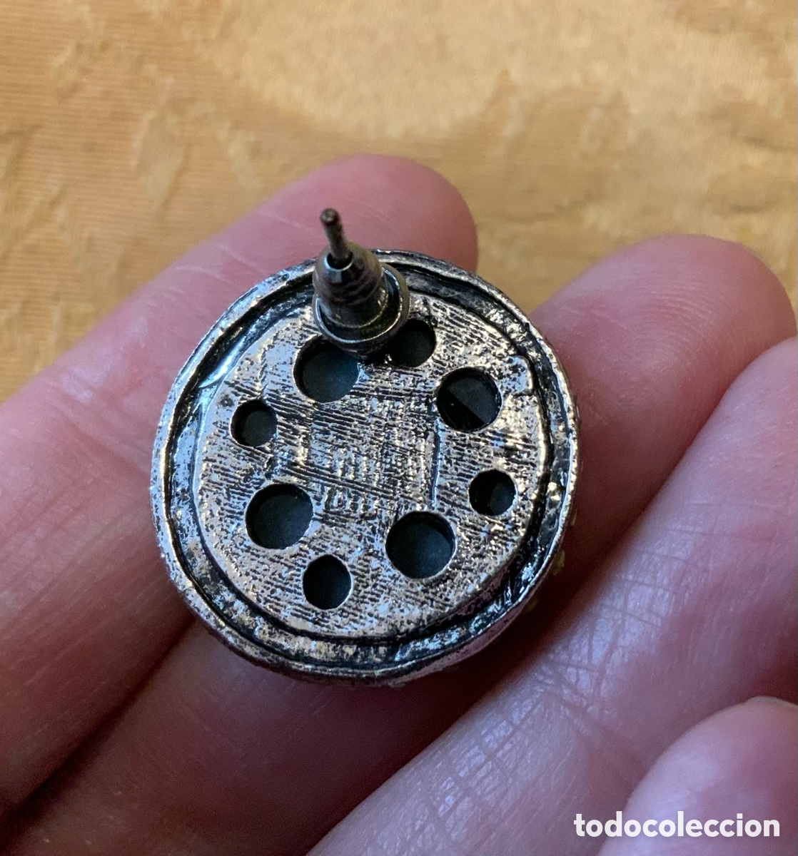 Vintage: PENDIENTES CAMAFEO EN GRIS - Foto 8