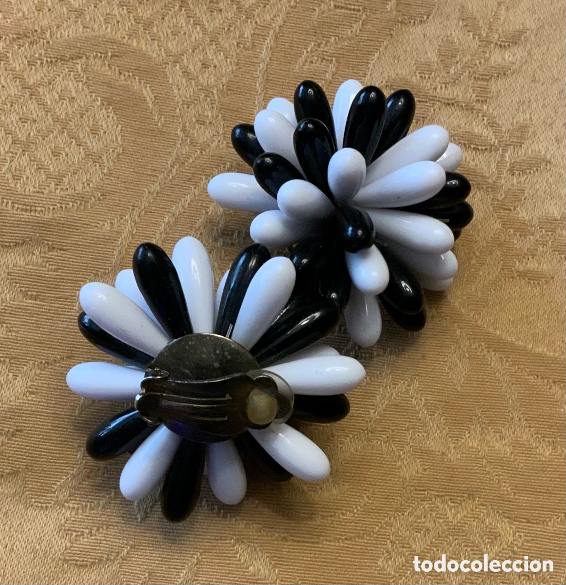 Vintage: PENDIENTES VINTAGE BLANCOS Y NEGROS - Foto 3