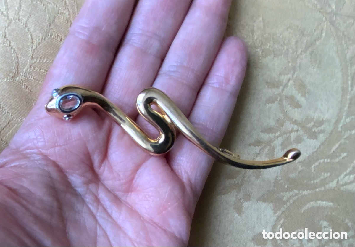 Vintage: BROCHE SERPIENTE PLATA 925 SOBREDORADA - Foto 3