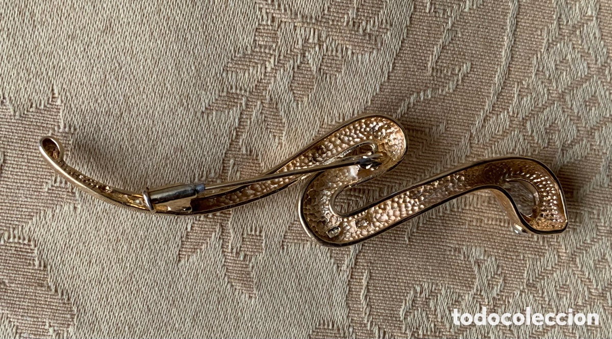 Vintage: BROCHE SERPIENTE PLATA 925 SOBREDORADA - Foto 6