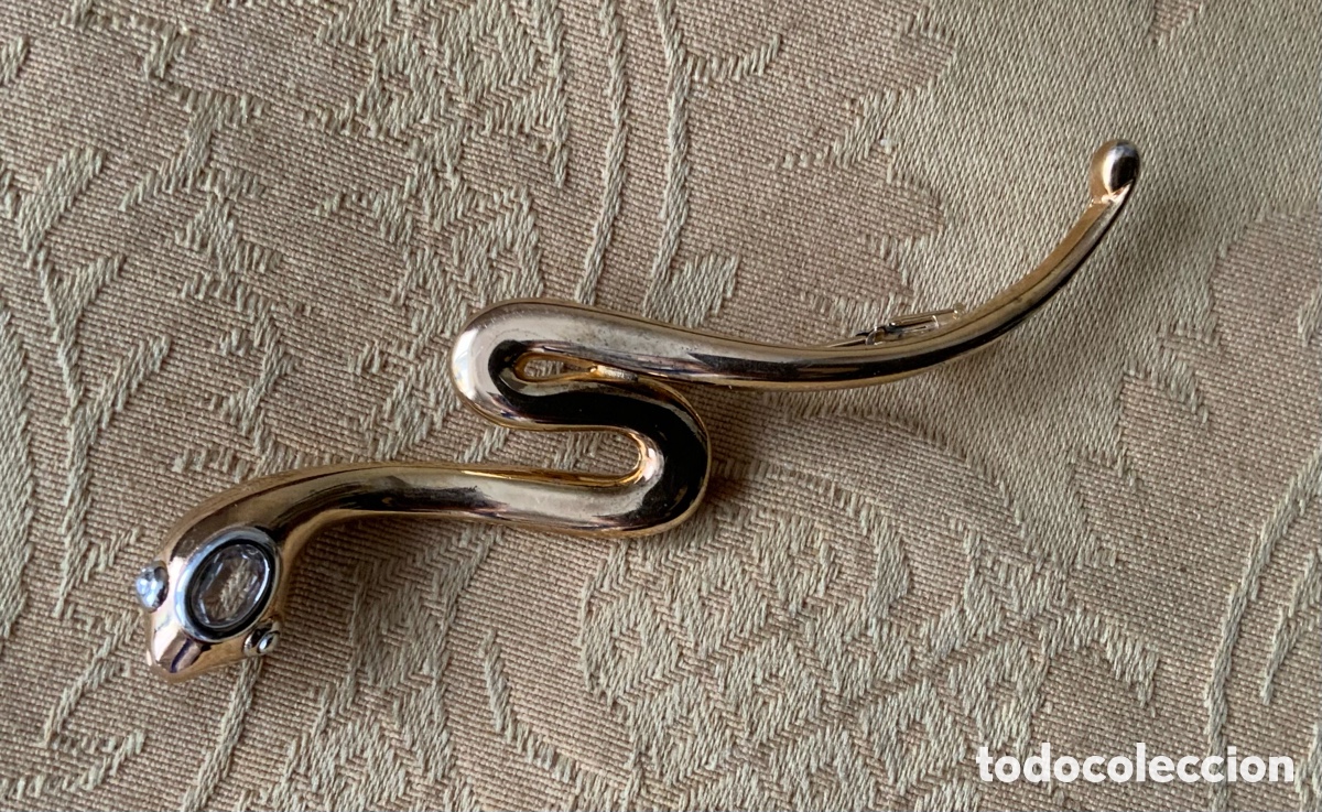 Vintage: BROCHE SERPIENTE PLATA 925 SOBREDORADA - Foto 7