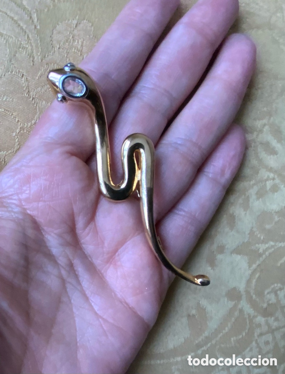 Vintage: BROCHE SERPIENTE PLATA 925 SOBREDORADA - Foto 10