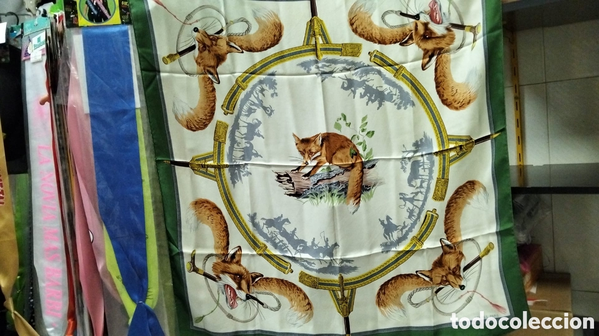 Vintage: Pa&ntilde;uelo Hermes zorro y caza