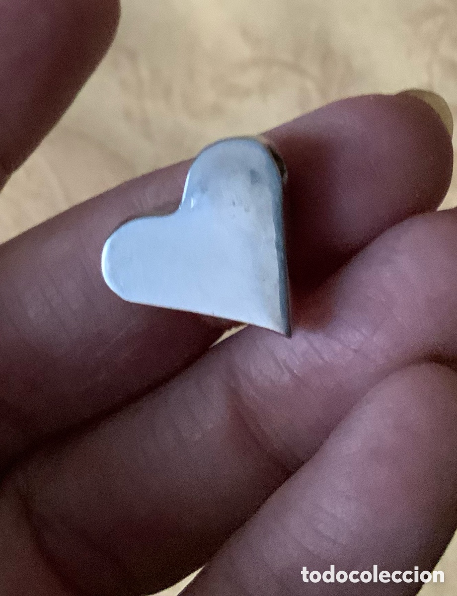Vintage: COLGANTE DE PLATA 925 FORMA DE CORAZON - Foto 2