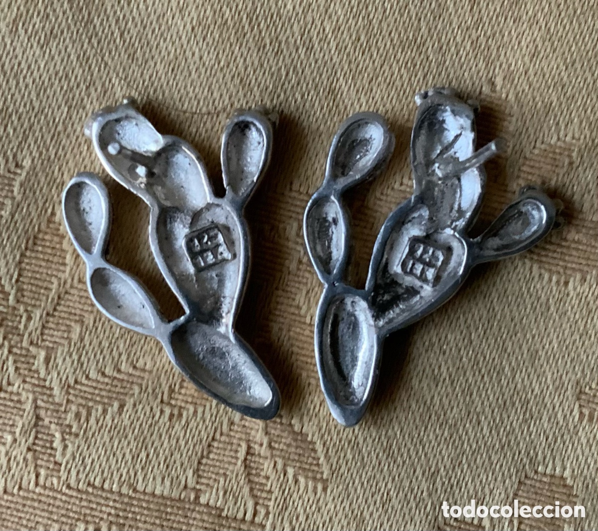 Vintage: PENDIENTES VINTAGE DE PLATA, CACTUS - Foto 9