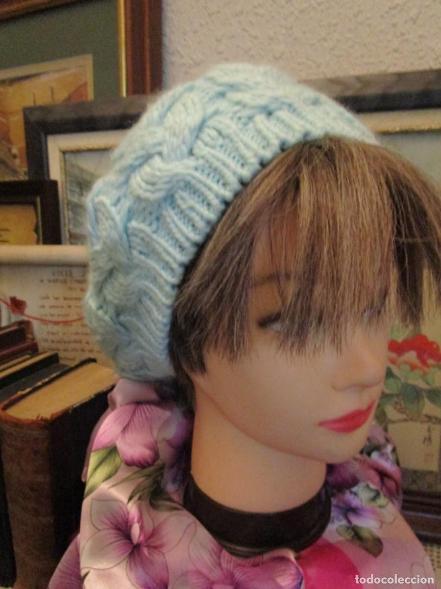 Vintage: GORRA DE INVIERNO TIPO BOINA COLOR VERDE CLARO
