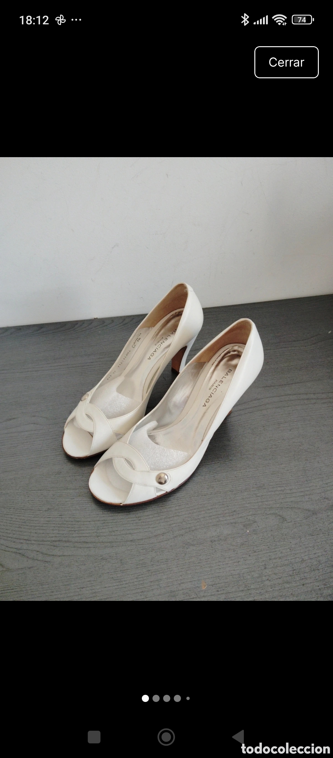 Vintage: Tacones balenciaga en color blanco roto