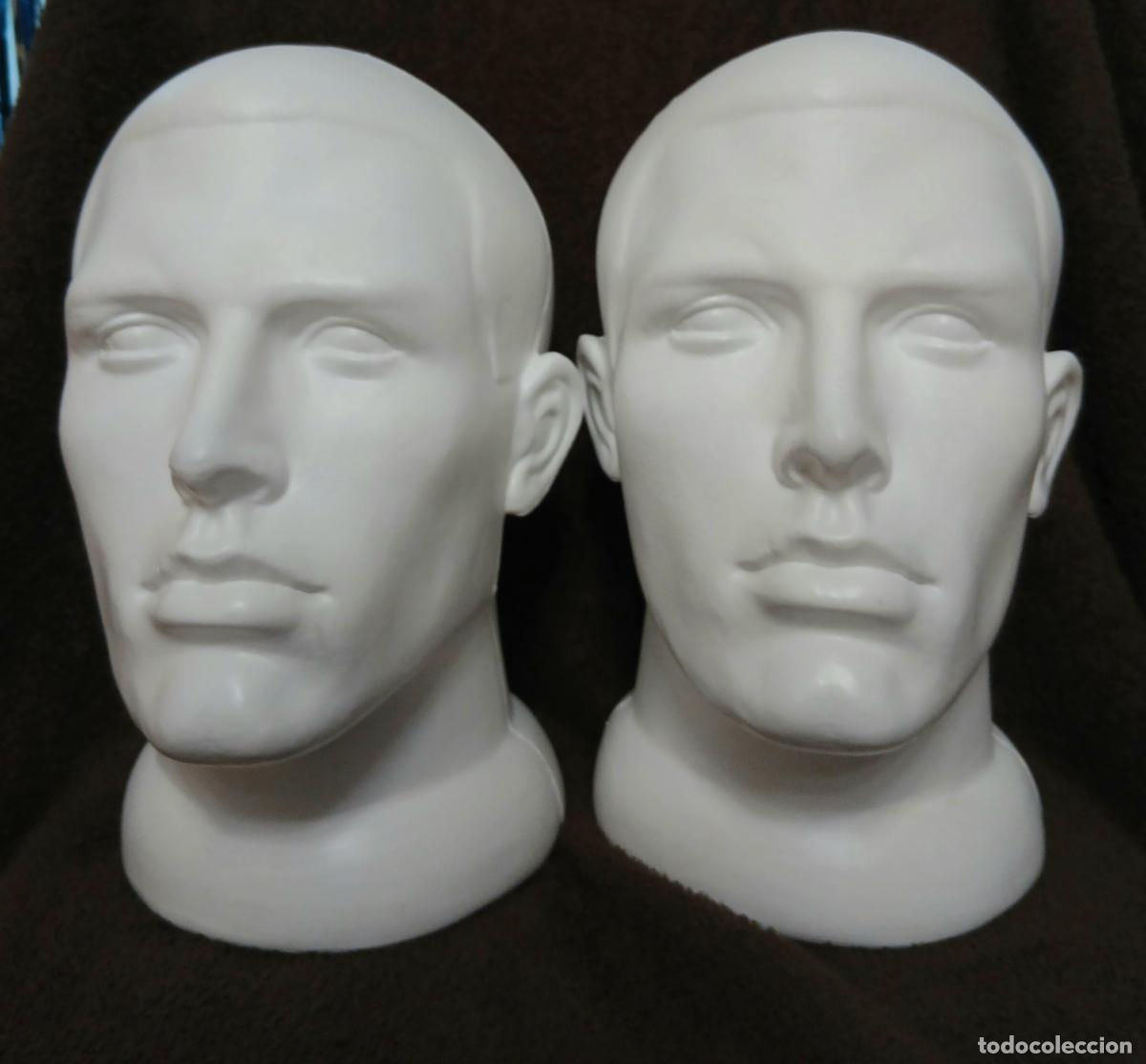 Vintage: Cabeza de maniqu&iacute; , ideal para exhibir pelucas o sombreros. - Material: Pl&aacute;stico duro