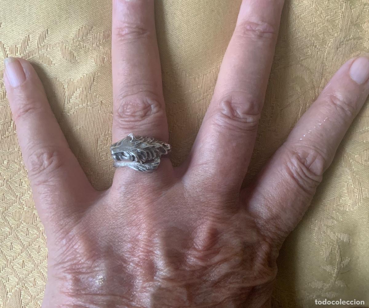 Vintage: ANTIGUO ANILLO DE PLATA CABEZA DE LE&Oacute;N - Foto 10