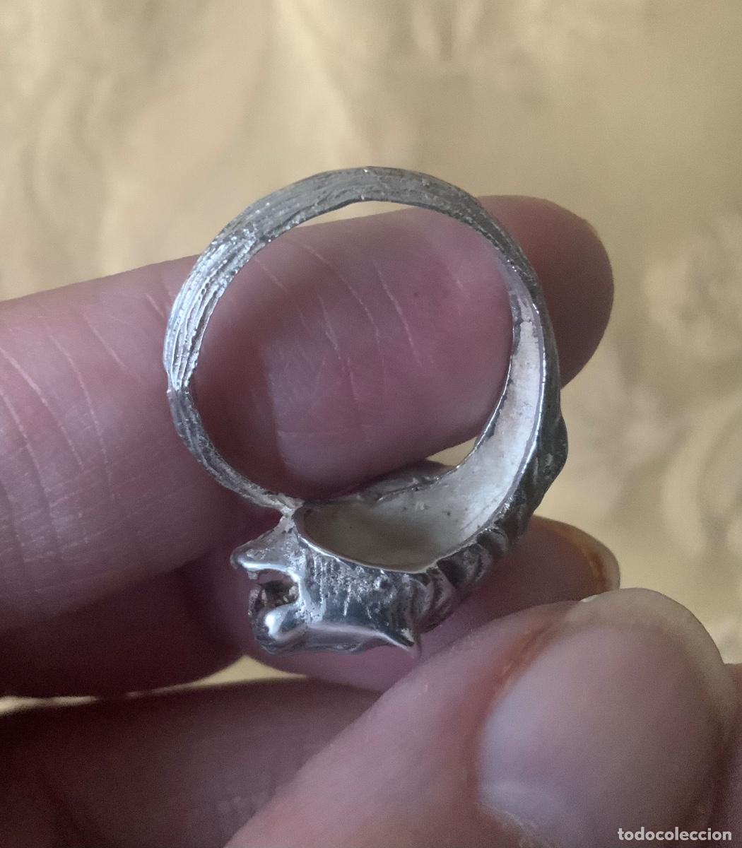 Vintage: ANTIGUO ANILLO DE PLATA CABEZA DE LE&Oacute;N - Foto 11