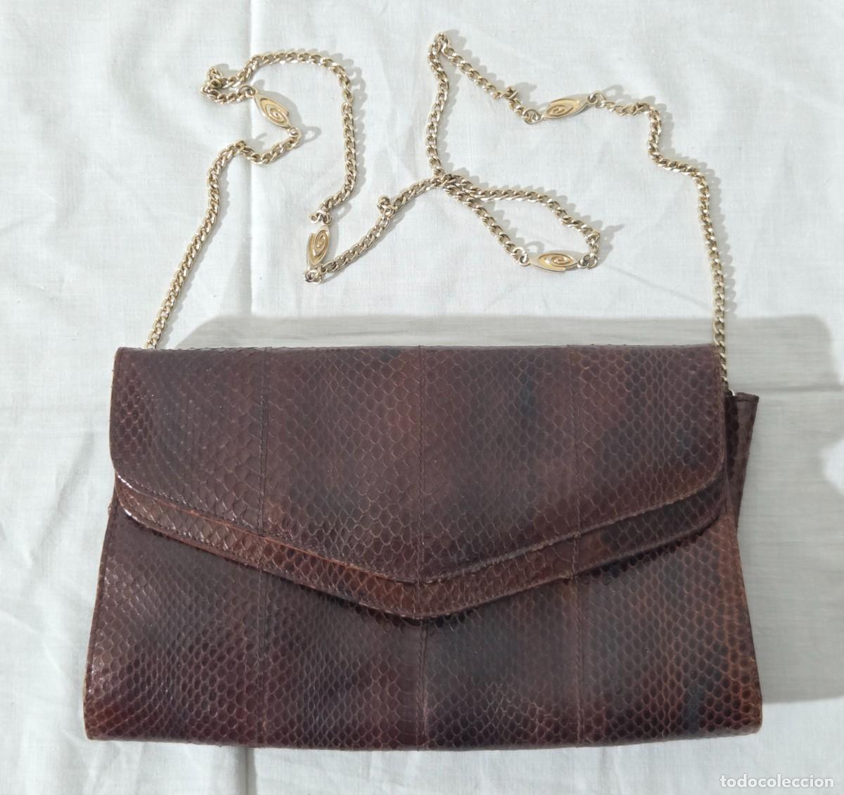 Vintage: Bolso estuche en piel de serpiente