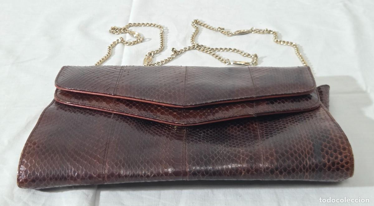 Vintage: Bolso estuche en piel de serpiente - Foto 2