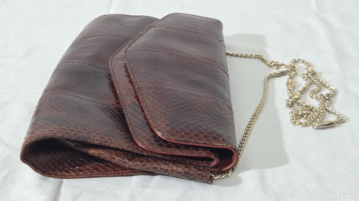 Vintage: Bolso estuche en piel de serpiente - Foto 3