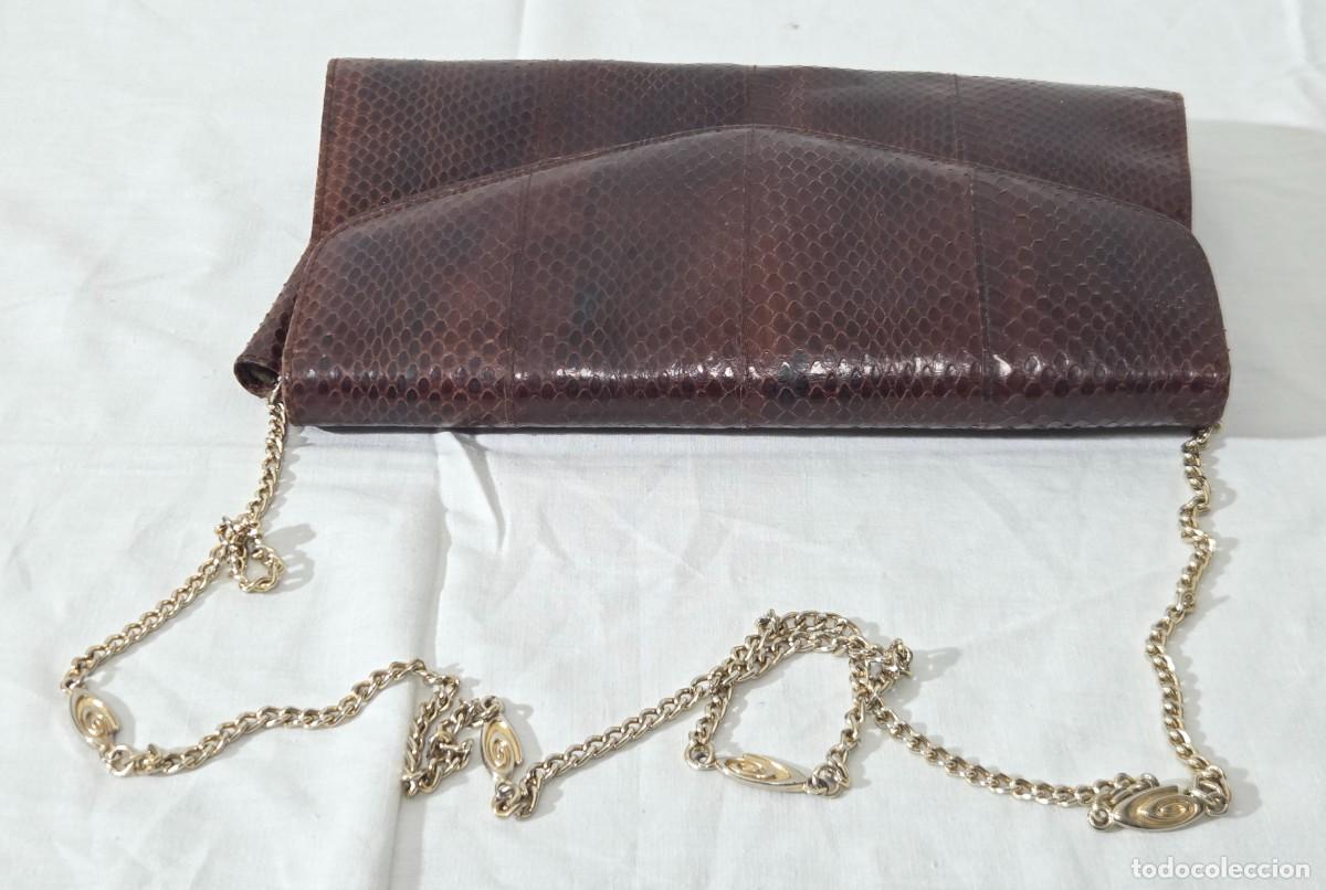 Vintage: Bolso estuche en piel de serpiente - Foto 4