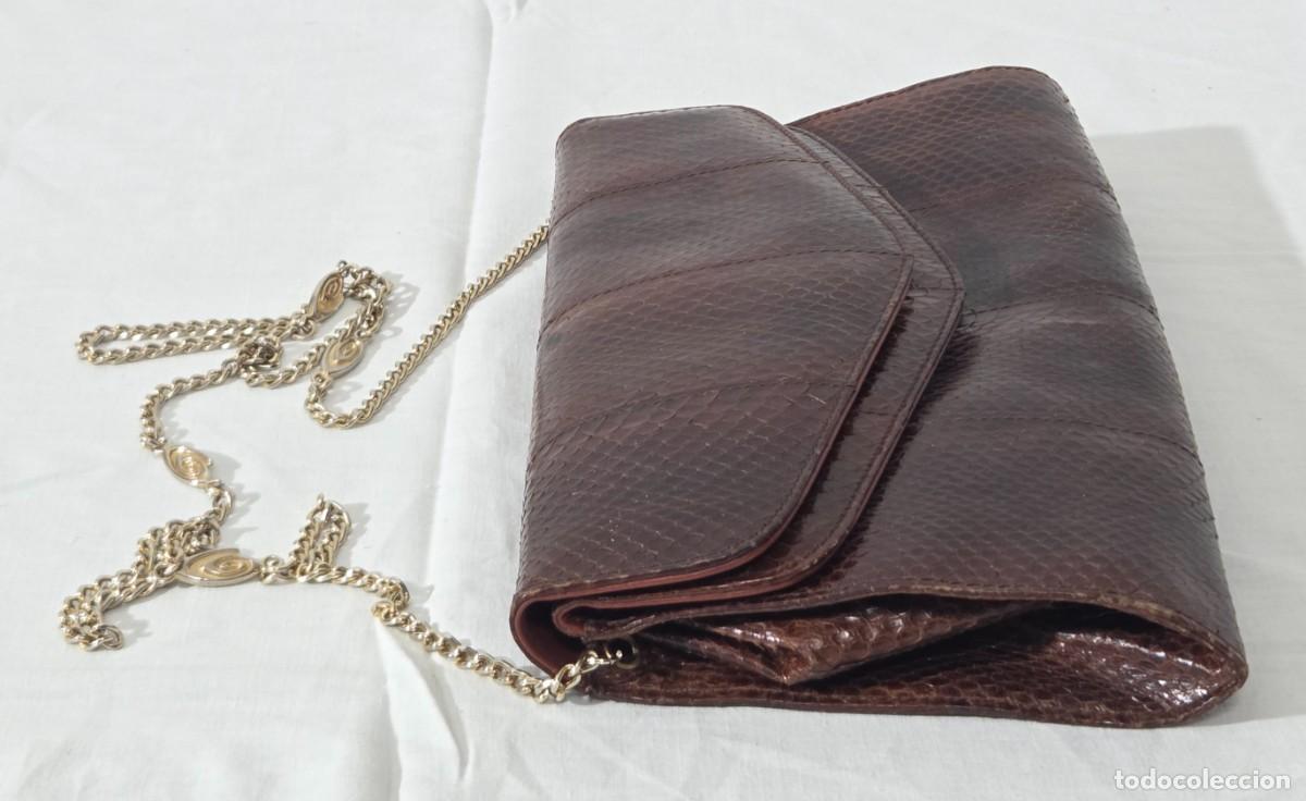 Vintage: Bolso estuche en piel de serpiente - Foto 5