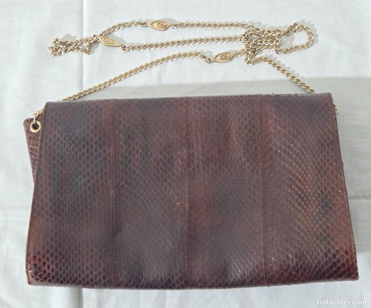 Vintage: Bolso estuche en piel de serpiente - Foto 6