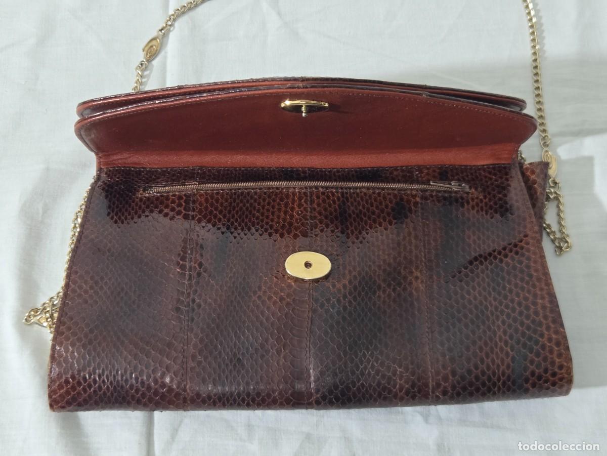 Vintage: Bolso estuche en piel de serpiente - Foto 8