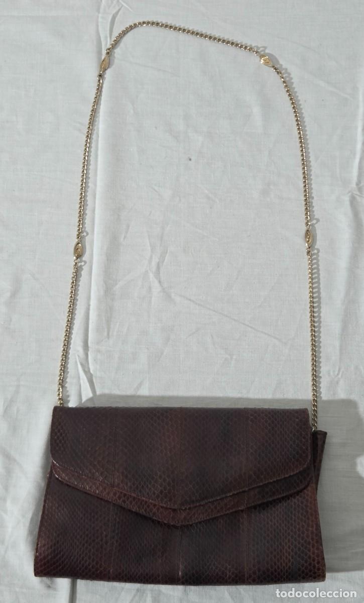 Vintage: Bolso estuche en piel de serpiente - Foto 9