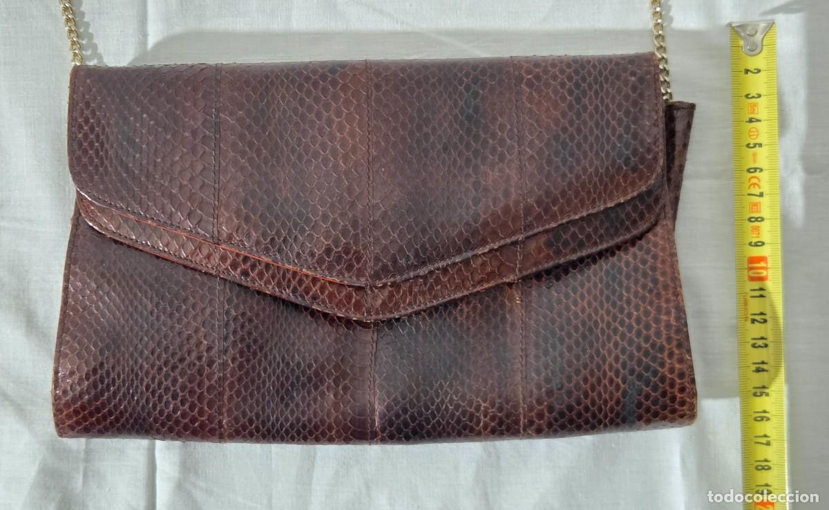 Vintage: Bolso estuche en piel de serpiente - Foto 12