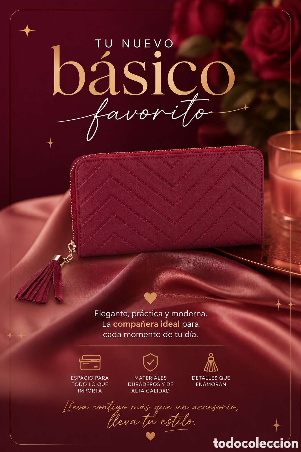 Vintage: Cartera Granate Elegante