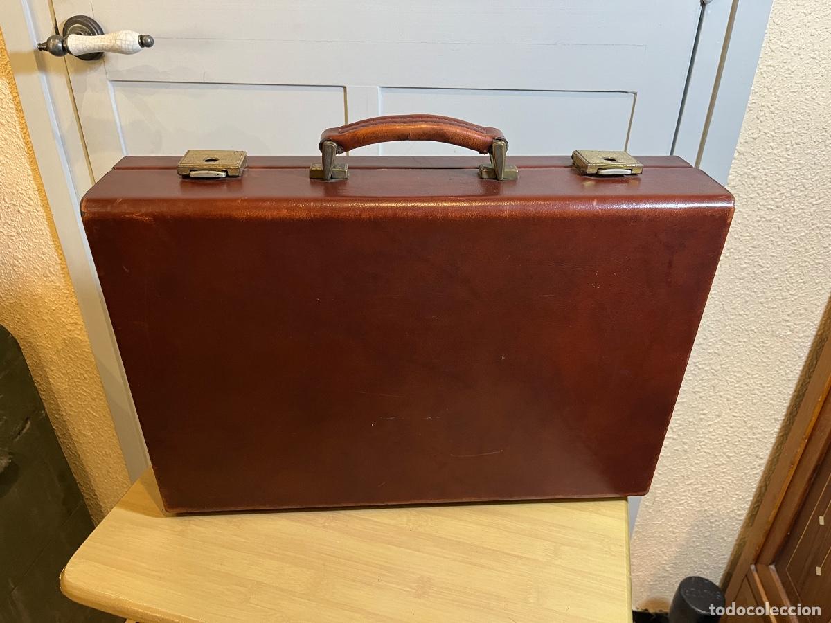 Vintage: Malet&iacute;n ejecutivo piel vintage attache case a&ntilde;os 60 70 cuero r&iacute;gido retro portafolios cl&aacute;sico