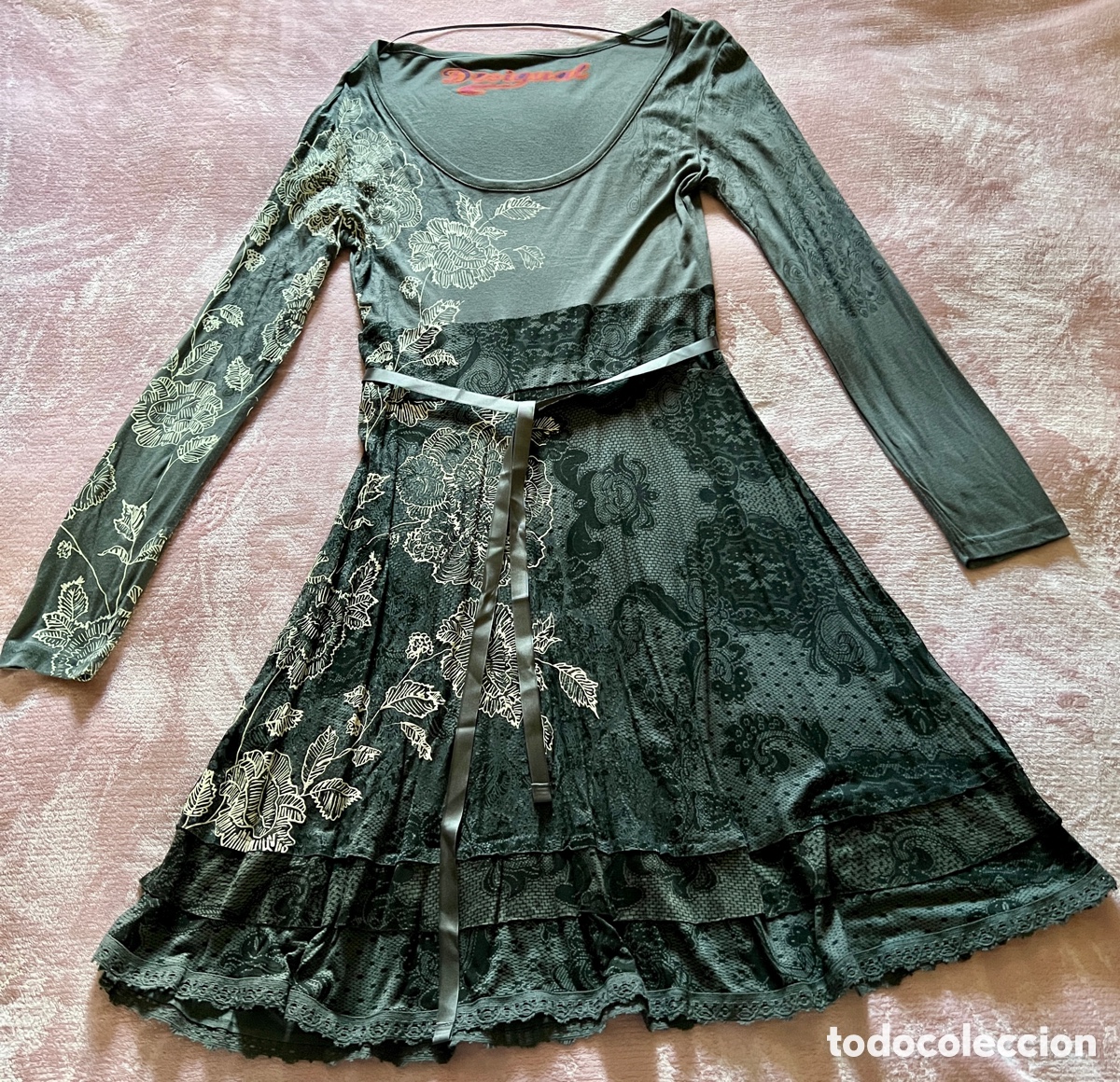 Vintage: Vestido Desigual T/Xl gris nuevo