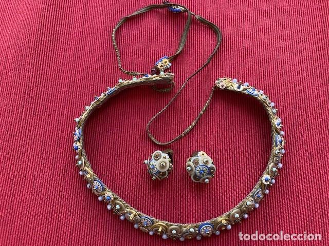 Vintage: Collar gargantilla vintage austriaco de LENI KUBORN-GROTHE Kitzb&uuml;hl y pendientes/clips