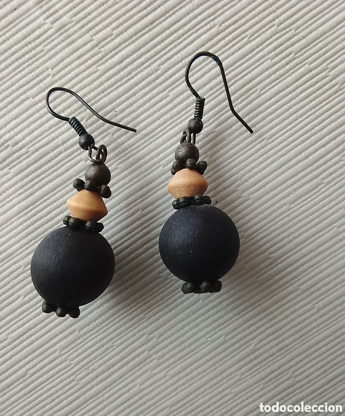 Vintage: Pendientes de madera a&ntilde;os 80. - Foto 6