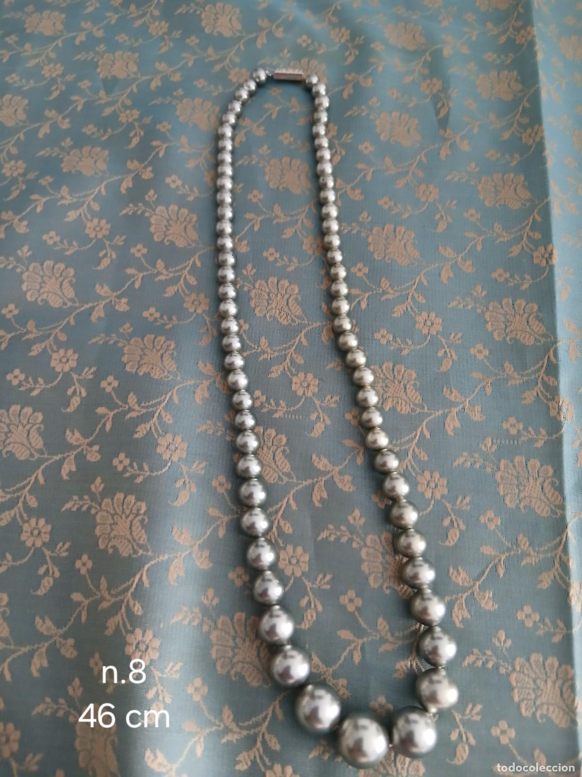 Vintage: Collar perlas artificiales grises