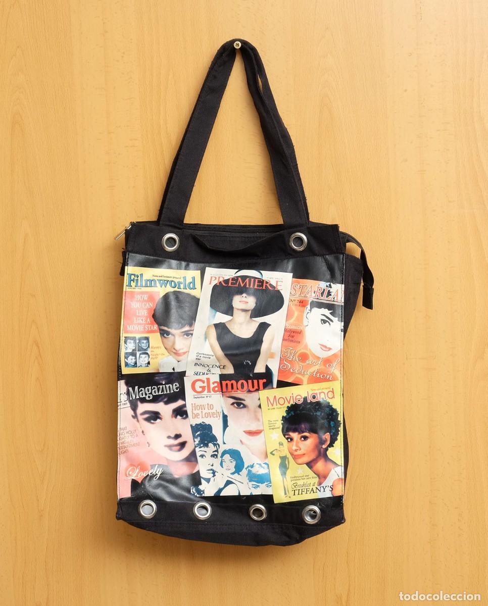Vintage: bolso de tela con cremallera Audrey Hepburn