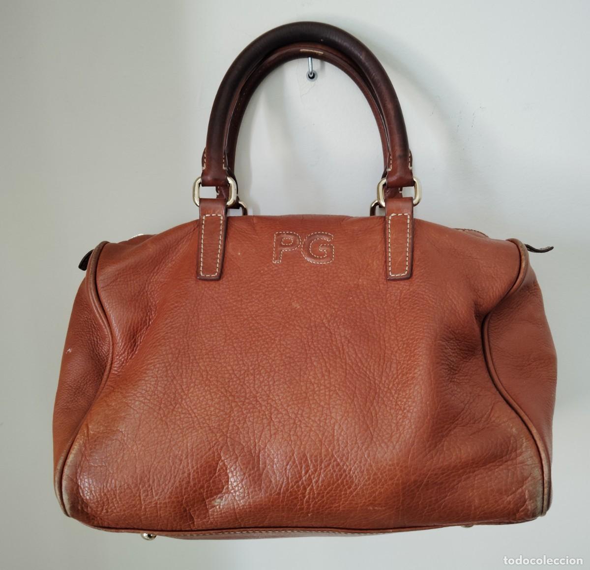 Vintage: BOLSO DE CUERO - PURIFICACION GARCIA - PRIMEROS MODELOS .ENVIO CERTIFICADO INCLUIDO